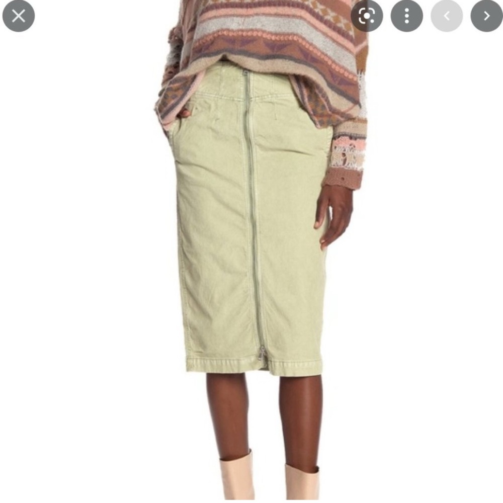 We The Free Yellow Cargo Midi Skirt